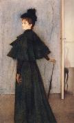Fernand Khnopff Portrait of Mrs Botte oil on canvas